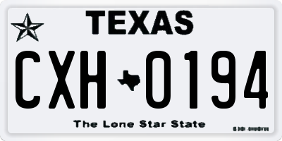TX license plate CXH0194