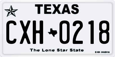 TX license plate CXH0218