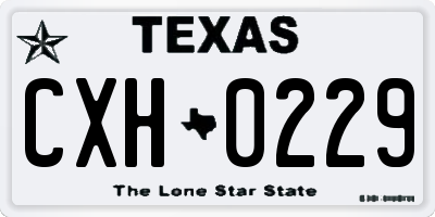 TX license plate CXH0229