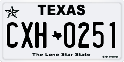 TX license plate CXH0251