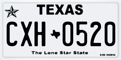 TX license plate CXH0520