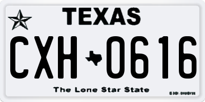TX license plate CXH0616