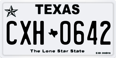 TX license plate CXH0642