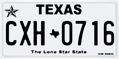 TX license plate CXH0716