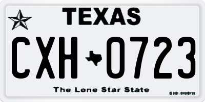 TX license plate CXH0723