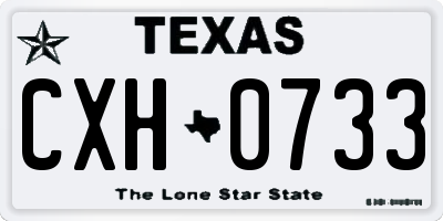 TX license plate CXH0733