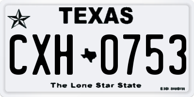 TX license plate CXH0753