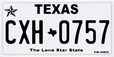 TX license plate CXH0757