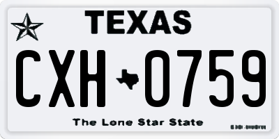 TX license plate CXH0759