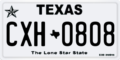 TX license plate CXH0808