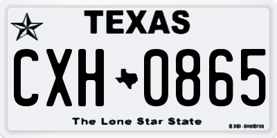 TX license plate CXH0865