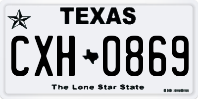 TX license plate CXH0869