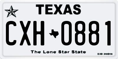 TX license plate CXH0881