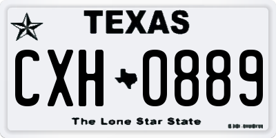 TX license plate CXH0889