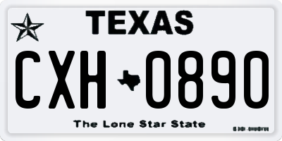 TX license plate CXH0890