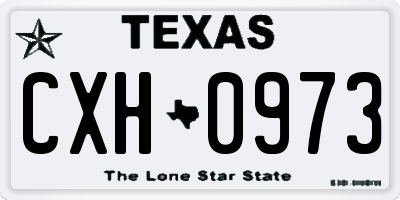 TX license plate CXH0973