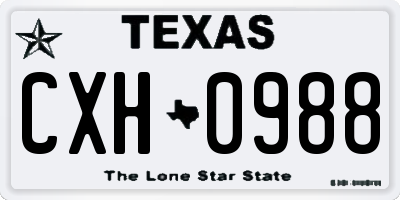 TX license plate CXH0988