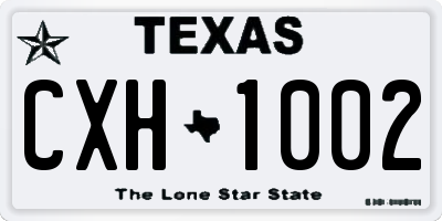 TX license plate CXH1002