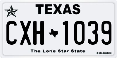 TX license plate CXH1039