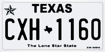 TX license plate CXH1160