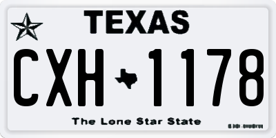 TX license plate CXH1178