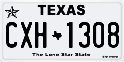 TX license plate CXH1308