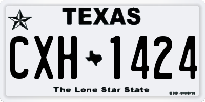 TX license plate CXH1424