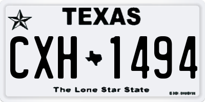 TX license plate CXH1494