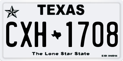 TX license plate CXH1708