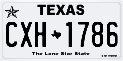 TX license plate CXH1786