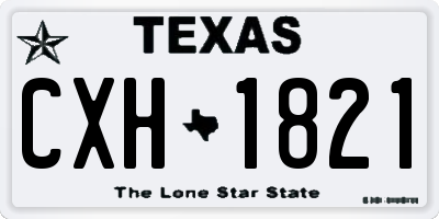 TX license plate CXH1821