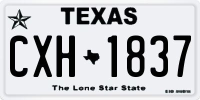 TX license plate CXH1837