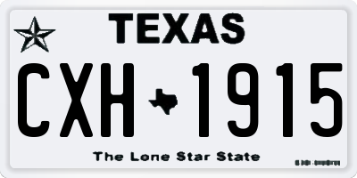 TX license plate CXH1915