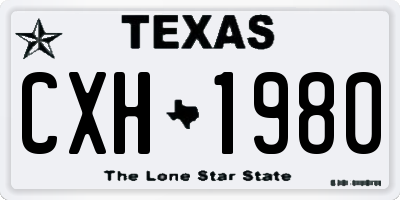TX license plate CXH1980