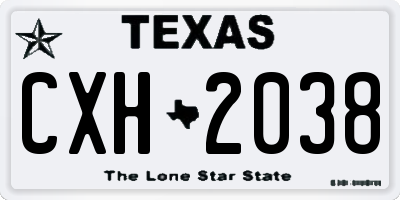 TX license plate CXH2038