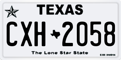TX license plate CXH2058