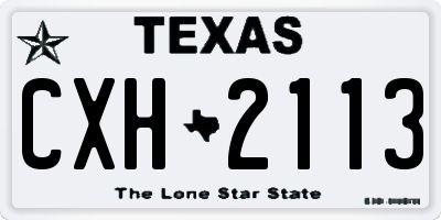 TX license plate CXH2113