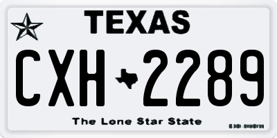 TX license plate CXH2289