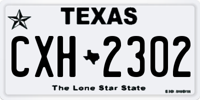 TX license plate CXH2302