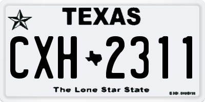 TX license plate CXH2311