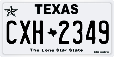 TX license plate CXH2349