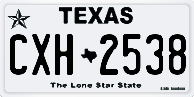 TX license plate CXH2538