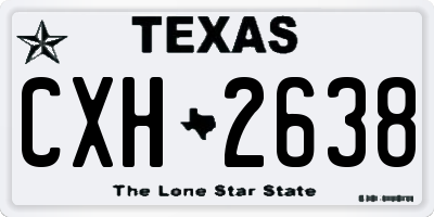 TX license plate CXH2638
