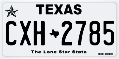 TX license plate CXH2785