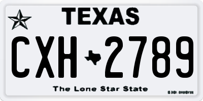 TX license plate CXH2789