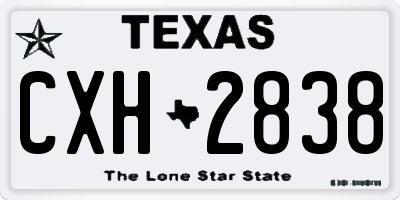 TX license plate CXH2838