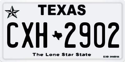 TX license plate CXH2902
