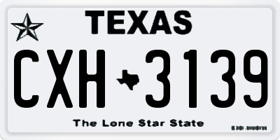 TX license plate CXH3139