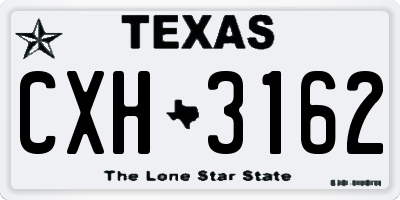 TX license plate CXH3162