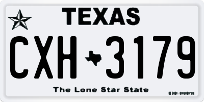 TX license plate CXH3179